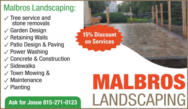 15% Discount On Services, Marbros Landscape, Crystal Lake, IL