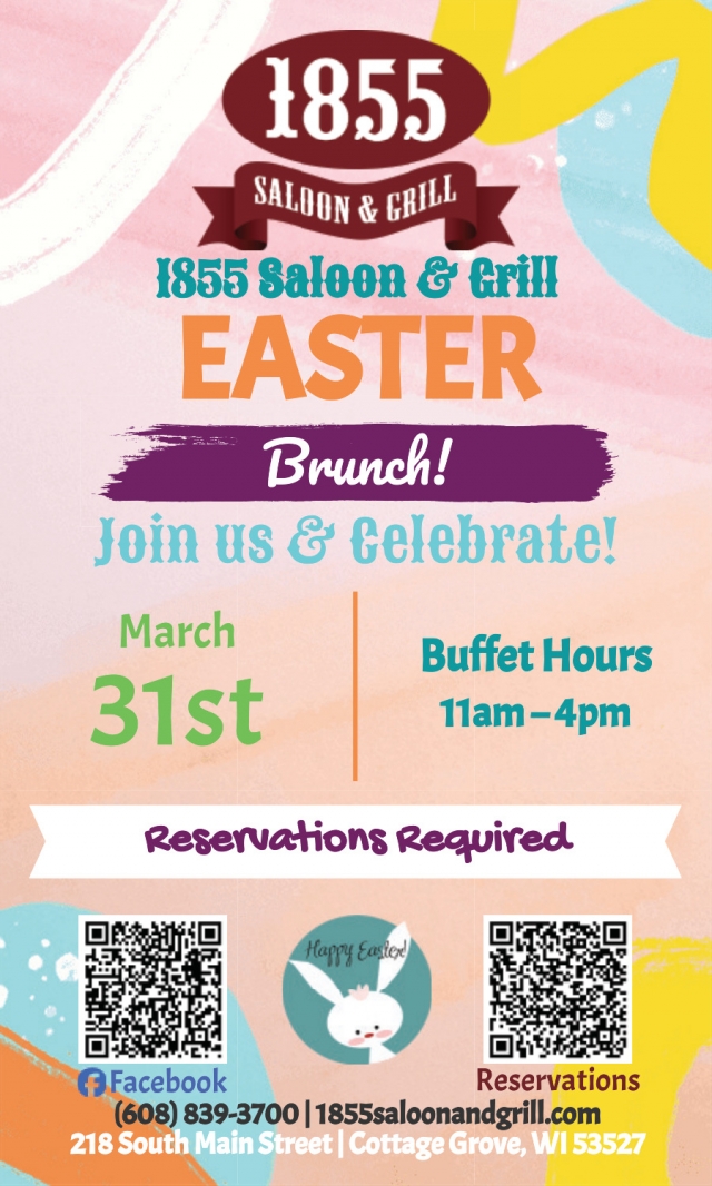 Easter Brunch!, 1855 Saloon & Grill - Olde Town Coffee House, Cottage Grove, WI