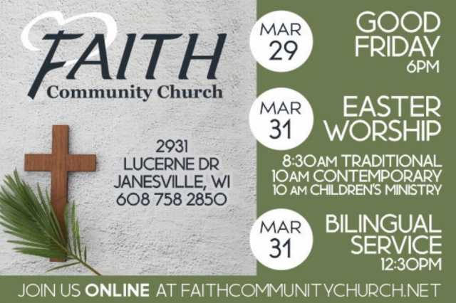 Easter Worship, Faith Community Church, Janesville, WI