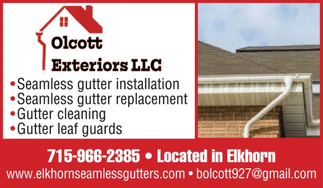 Seamless Gutter Installation, Olcott Exteriors, LLC, Elkhorn, WI