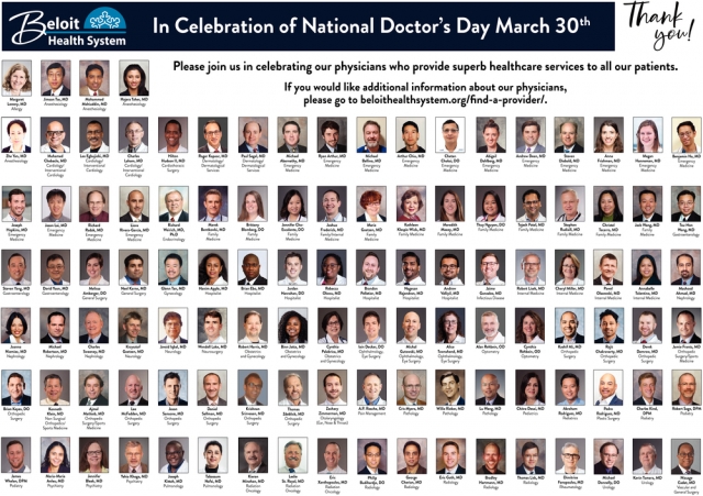 In Celebration of National Doctor's Day March 30th, Beloit Health System