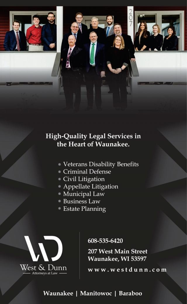 High-Quality Legal Services, West & Dunn, Waunakee, WI