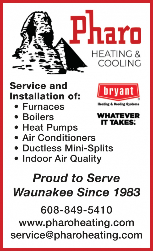 Proud To Serve Waunakee Since 1983, Pharo Heating & Cooling, Inc., Waunakee, WI