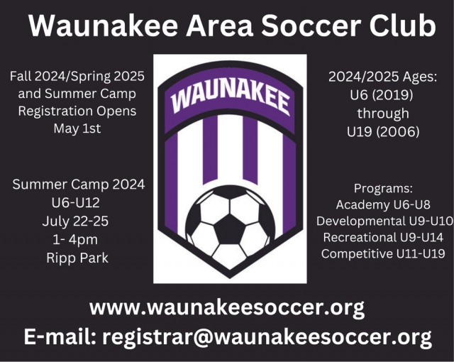 Fall 2024 / Spring 2025 and Summer Camp, Waunakee Area Soccer Club