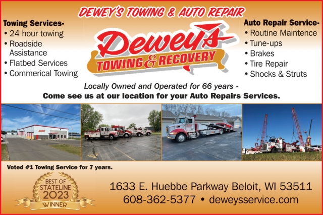 Towing Services, Deweys Towing & Recovery, South Beloit, IL