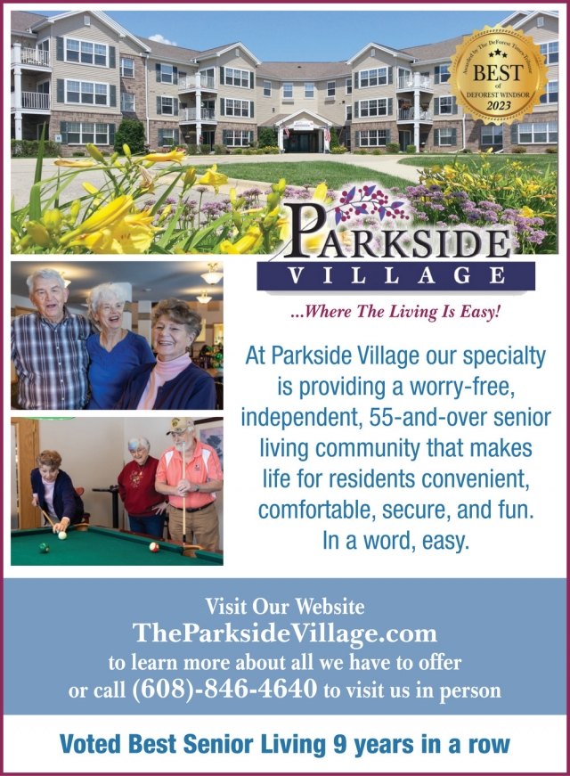 Worry-Free, Independent, 55-And-Over Senior Living Community, Parkside Village, Deforest, WI