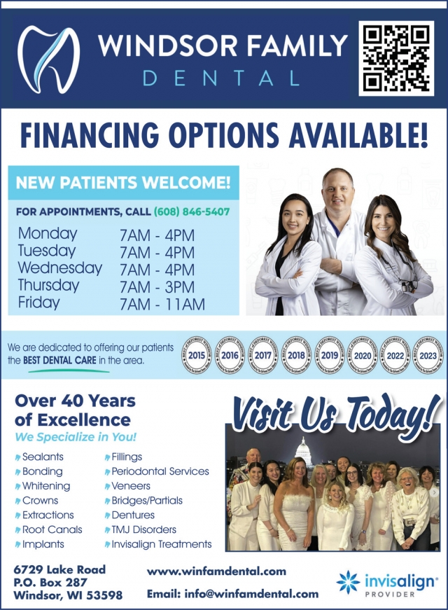 Financing Options Available!, Windsor Family Dental, Windsor, WI