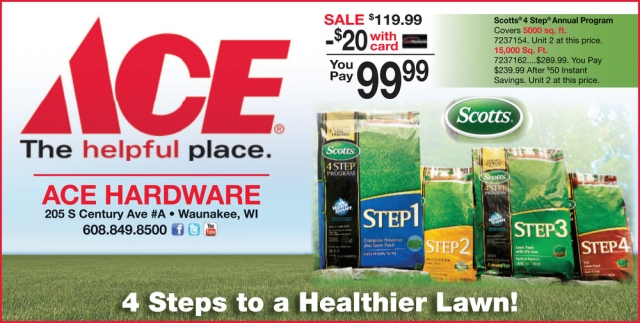 4 Steps to A Healthier Lawn!, Waunakee Ace Hardware, Waunakee, WI
