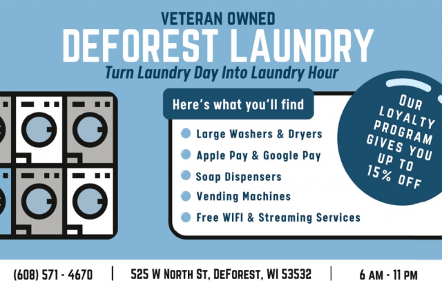Large Washers & Dryers, DeForest Laundry