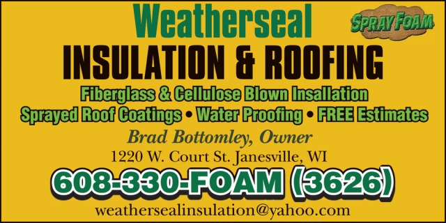 Fiberglass & Cellulose Blown Installation, Weatherseal Insulation & Roofing