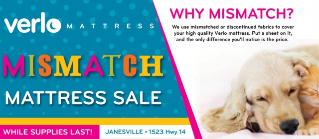 Mismatch Mattress Sale, Verlo Mattress of Janesville, Janesville, WI
