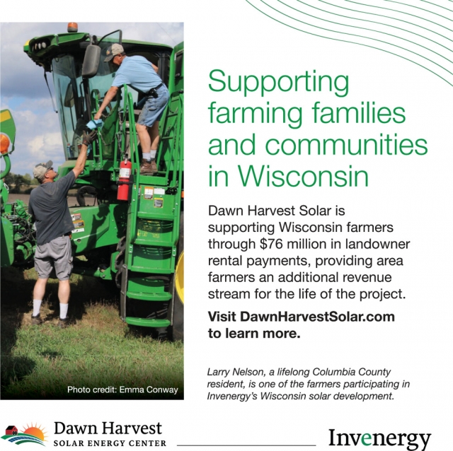 Supporting Farming Families and Communities in Wisconsin, Dawn Harvest Solar Energy Center, Janesville, WI