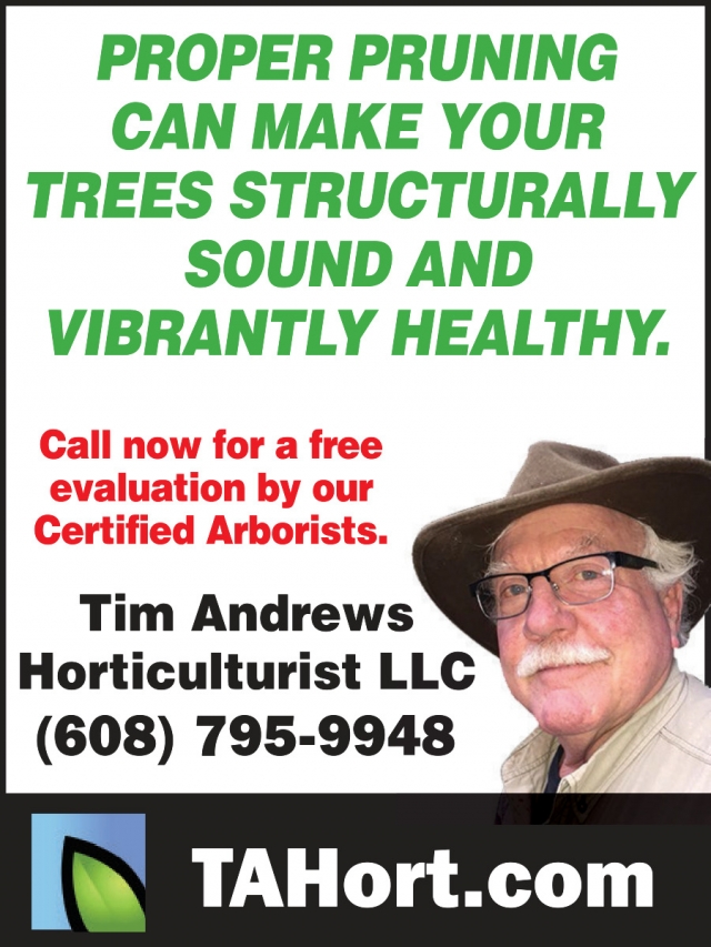 Certified Arborists, Tim Andrews Horticulturist LLC, Mazomanie, WI