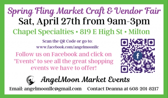 Spring Fling Market Craft & Vendor Fair, AngelMoon Market Events, Milton, WI