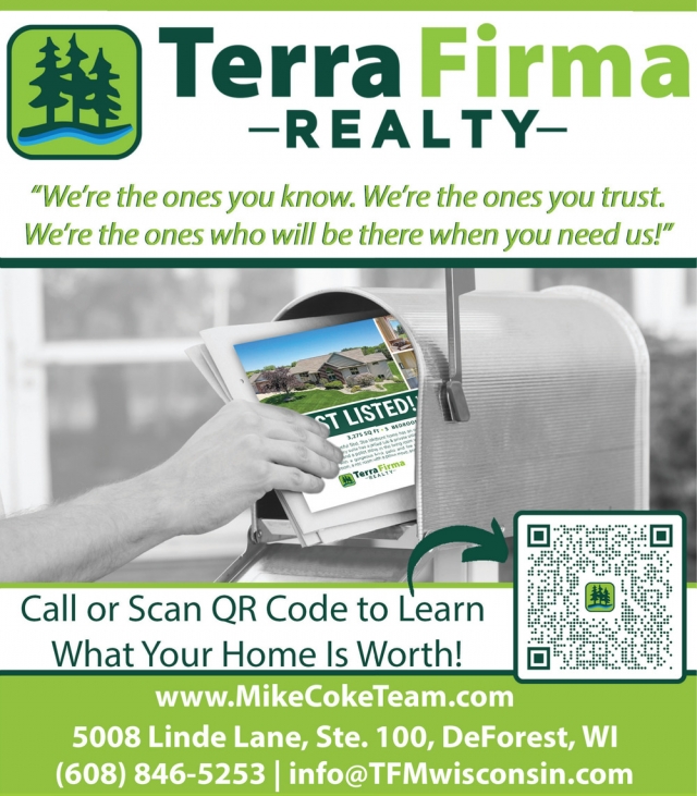 Call or Scan Qr Code to Learn What Your Home Is Worth!, Terra Firma Realty, Inc., Deforest, WI