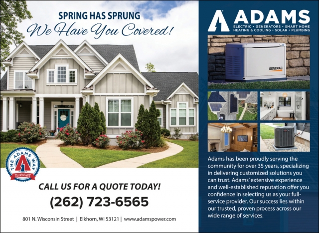 Call Us For A Quote Today!, Adams Heating & Cooling, Elkhorn, WI