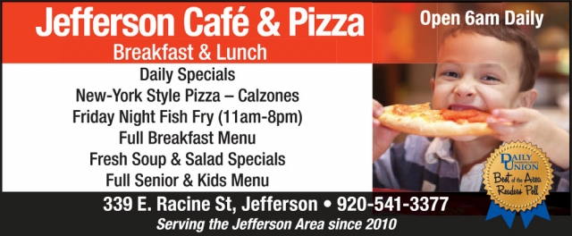 Daily Specials, Jefferson Café & Pizza, Jefferson, WI