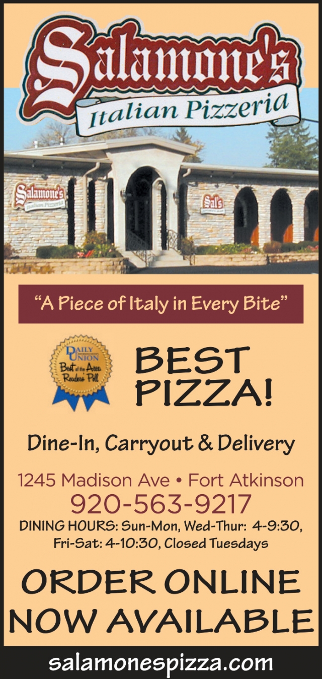 Best Pizza, Salamone's Pizza, Fort Atkinson, WI