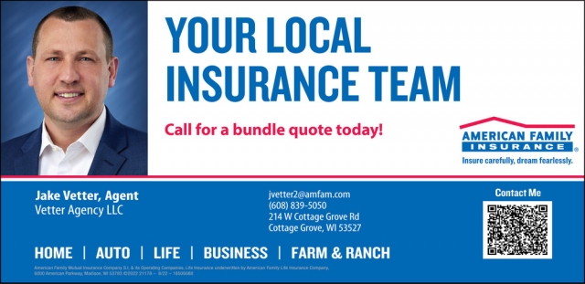 Your Local Insurance Team, American Family Insurance - Tom Vetter, Cottage Grove, WI