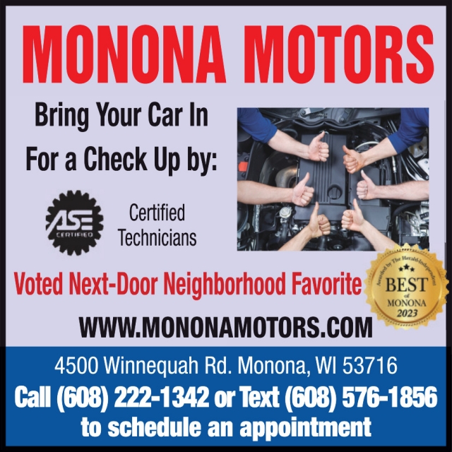 Bring Your Car In For A Check Up, Monona Motors