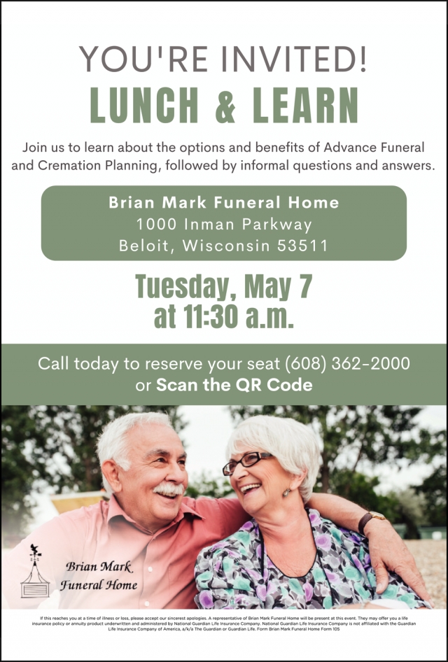 Lunch & Learn, Brian Mark Funeral Home, Beloit, WI