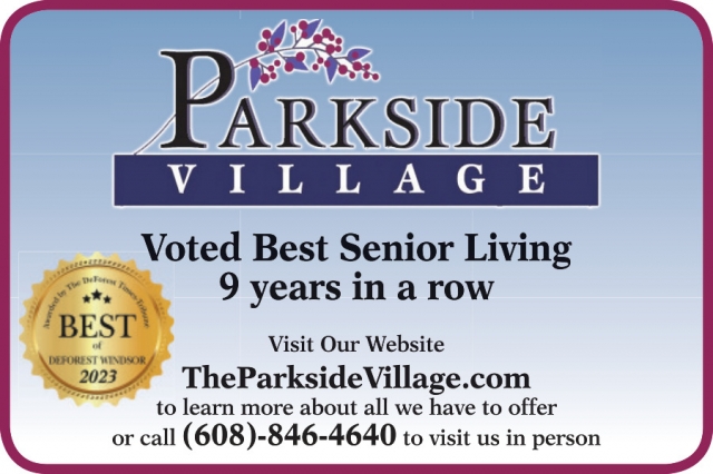 Voted Best Senior Living, Parkside Village, Deforest, WI