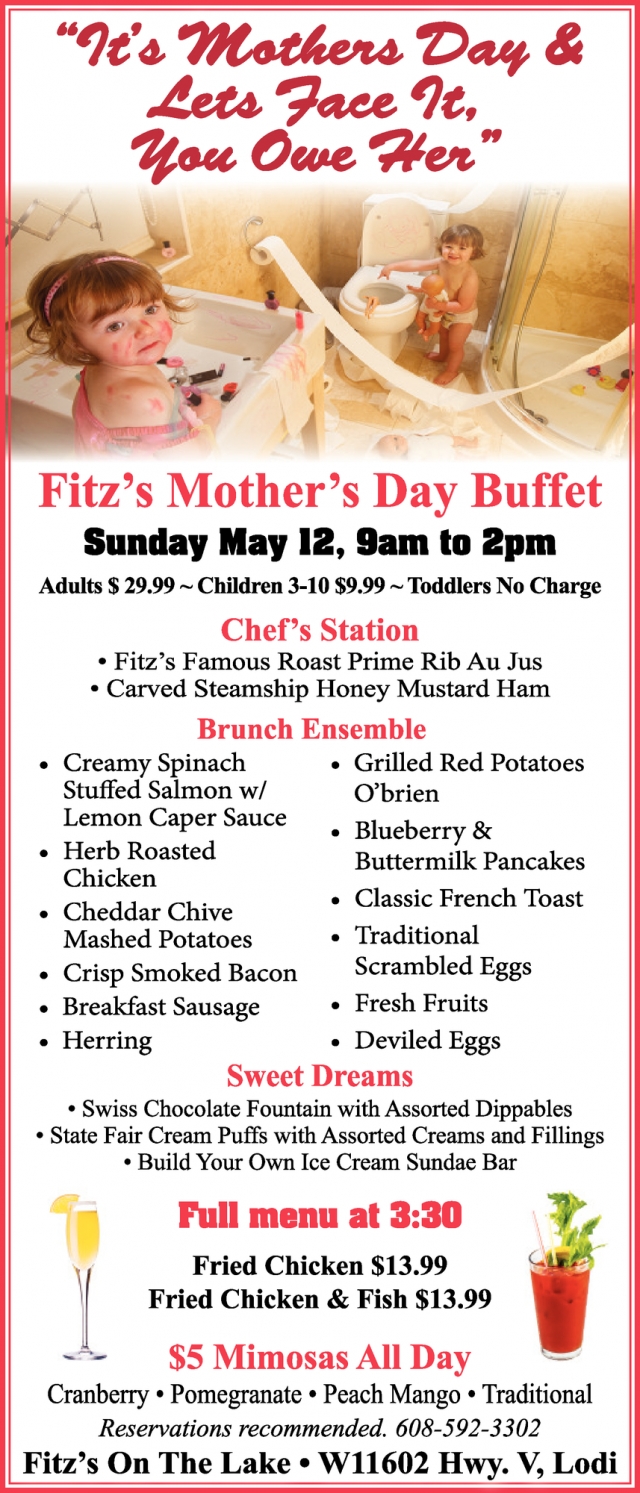 Fit'z Mother's Day Buffet, Fitz's On The Lake, Lodi, WI