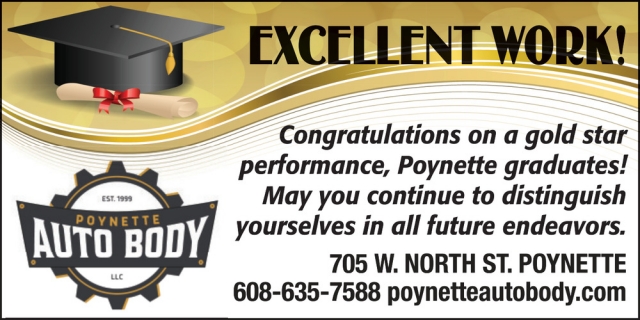Excellent Work!, Poynette Auto Body, LLC, Poynette, WI