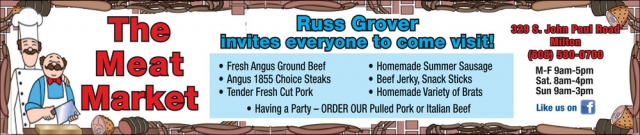 Russ Grover Invites Everyone to Come Visit!, The Meat Market, Milton, WI