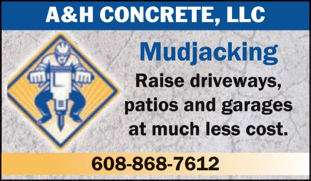 Raise Driveways, Patios And Garages, A&H Concrete, LLC, Milton, WI