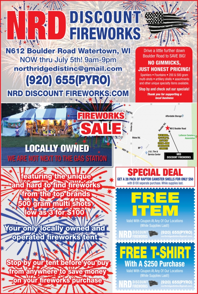 Fireworks Sale, NRD Discount Fireworks - Watertown, Watertown, WI
