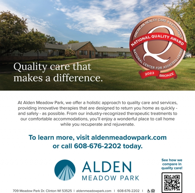 Quality Care That Makes a Difference, Alden Meadow Park, Clinton, WI