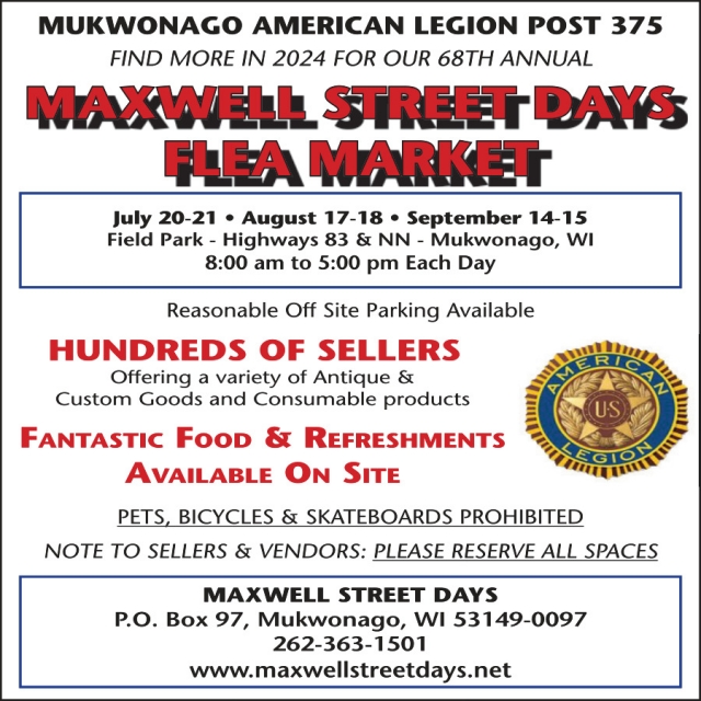 Maxwell Street Days Flea Market, Mukwonago American Legion Post 375, Mukwonago, WI