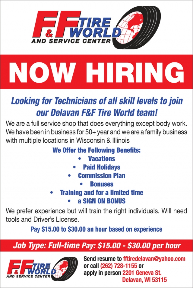 Technicians, F&F Tire Service Inc., Delavan, WI