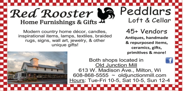 Peddlars Loft & Cellar, Red Rooster Home Furnishings & Gifts, Milton, WI