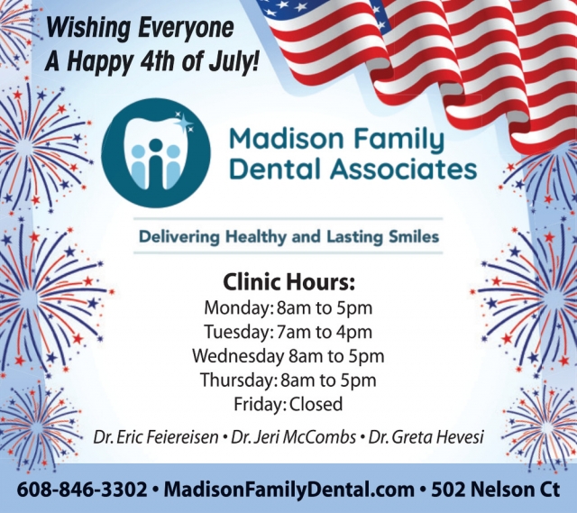 Delivering Healthy and Lasting Smiles, Madison Family Dental Associates, De Forest, WI