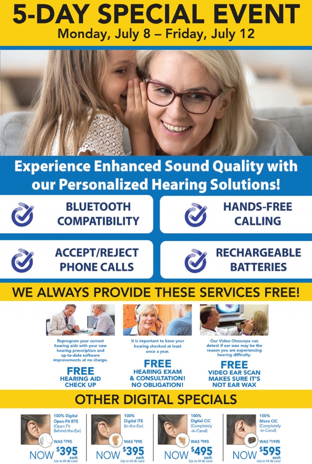 5-Day Special Event, Elite Hearing Centers of America, Waukesha, WI