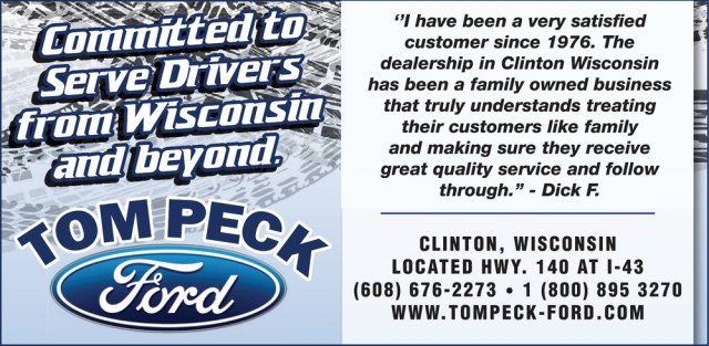 Ford Dealer, Tom Peck Ford of Clinton
