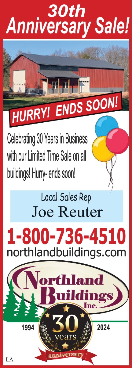 30th Anniversary Sale!, Northland Buildings, Inc, Eau Claire, WI