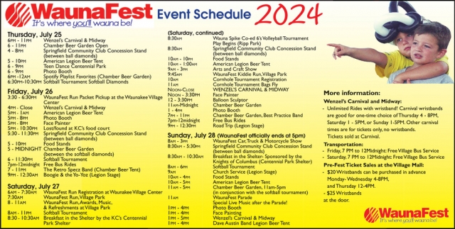 Event Schedule, WaunaFest 2024