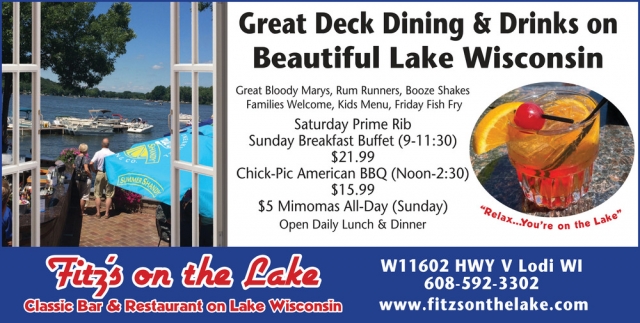 Classic Bar & Restaurant on Lake Wisconsin, Fitz's On The Lake, Lodi, WI