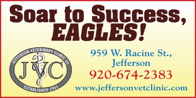 Soar to Success, Eagles!, Jefferson Veterinary Clinic SC, Jefferson, WI