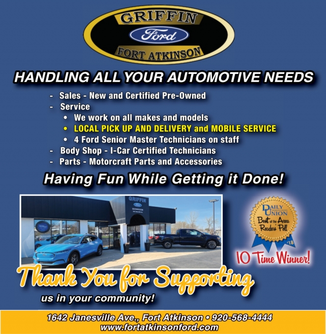 Handling All Your Automotive Needs, Griffin Ford Fort Atkinson, Fort Atkinson, WI