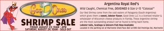 Shrimp Sale, Good Ones Shrimp Sale (August 23 & 24, 2024)