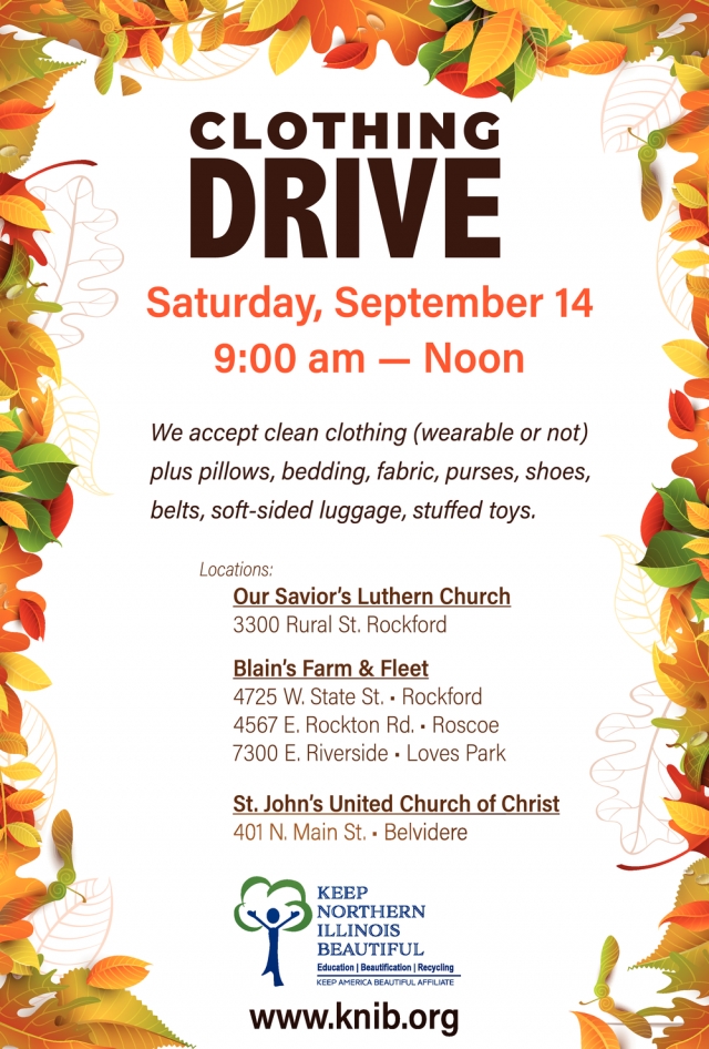 Clothing Drive, Keep Northern Illinois Beautiful, Rockford, IL