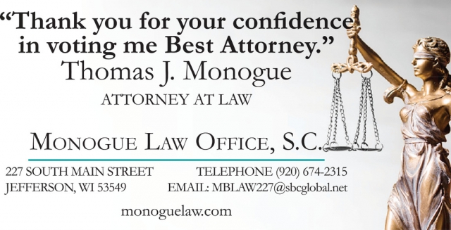 Attorney at Law, Monogue Law Office, S.C., Jefferson, WI