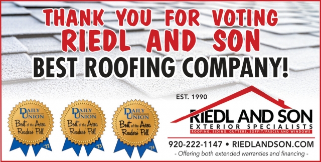 Best Roofing Company, Riedl And Son Exterior Specialists, Fort Atkinson, WI