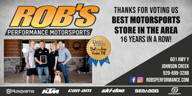 Best Motorsports Store in the Area, Rob's Performance Motorsports, Johnson Creek, WI