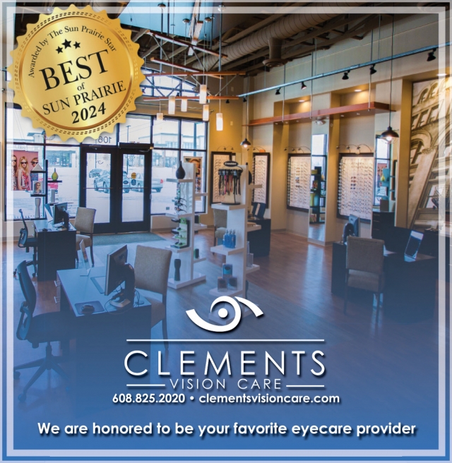 We Are Honored To Be Your Favorite Eyecare Provider, Clements Vision Care, Sun Prairie, WI