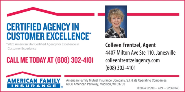 Certified Agency in Customer Excellence, American Family Insurance - Colleen Frentzel, Janesville, WI